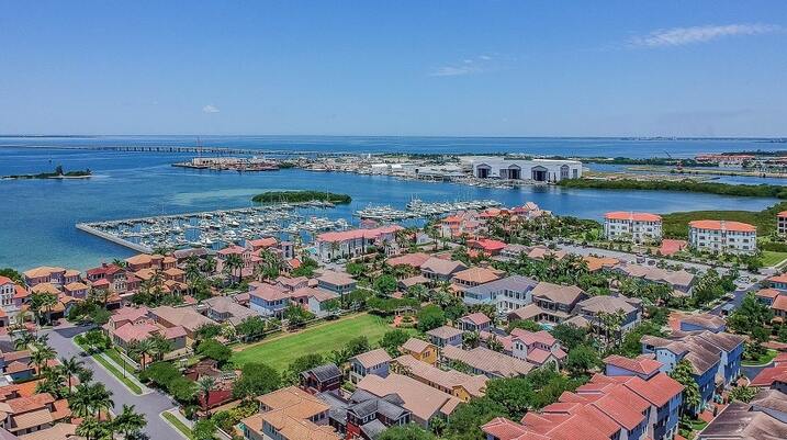 A virtual tour image showcasing the luxurious Westshore Yacht Club homes for sale with stunning waterfront views.
