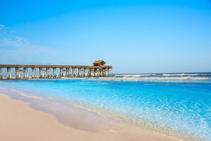A view of the East Coast Escapes in Florida with its Atlantic Ocean beaches and white sand