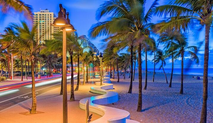 A view of Fort Lauderdale, Florida with its upscale transformation and water sports