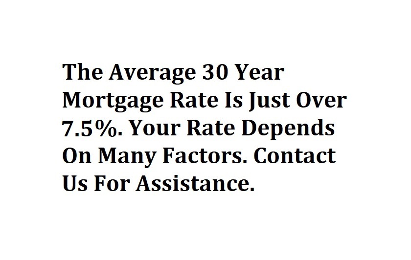 Rate depends on many factors, credit score, type of loan, percentage down etc. Contact us for details.